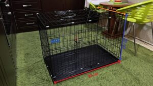Dog/ Puppy cage with leash and silicon tray for food and water (2 DAYS USE ONLY)